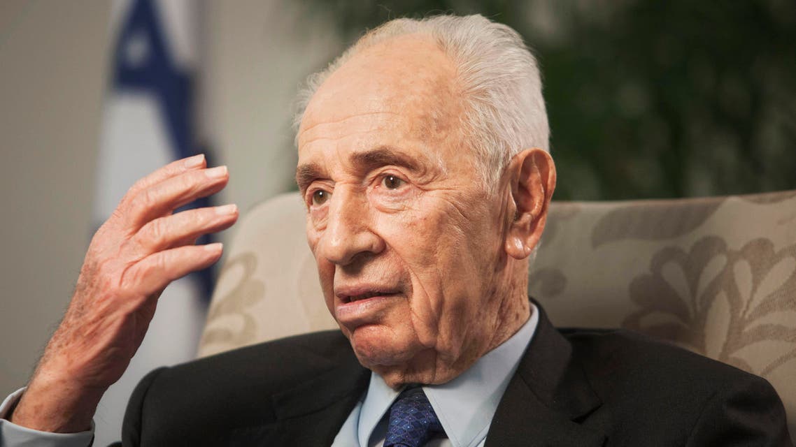 Former Israeli President Shimon Peres speaks during an interview with The Associated Press in Jerusalem, Monday, Nov. 2, 2015. (AP).