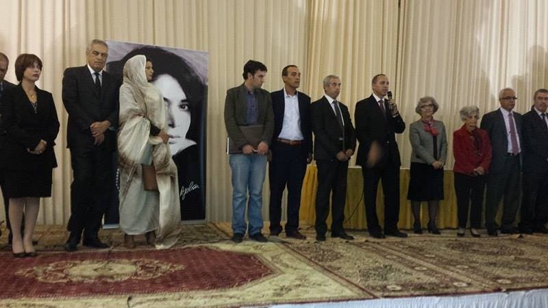 صورة المتوجين الثلاث بجائزة اسيا جبار للرواية