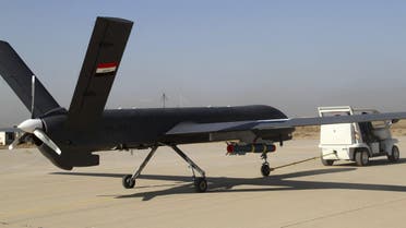 [Window Title] Enter name of file to save to…  [Content] The first drone to be used by the Iraqi Air Force, loaded with ordnance, prepares to take-off to raid Islamic State group positions at an airbase in Kut, 100 miles (160 kilometers) southeast of Baghdad, Iraq, Saturday, Oct 10, 2015. (AP) The file name is not valid.  [OK]