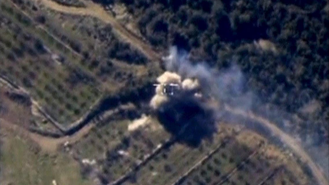 Frame grab from footage released by Russia's Defence Ministry shows airstrikes carried out by Russian air force in Syria. (Reuters)