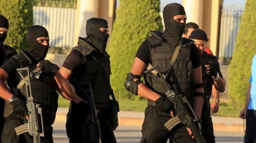 Egyptian special forces police stand in front a stadium Alexandria, Egypt, July 21, 2015