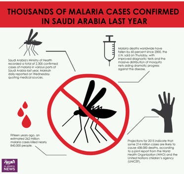 infographic: Thousands of malaria cases confirmed in Saudi Arabia last year