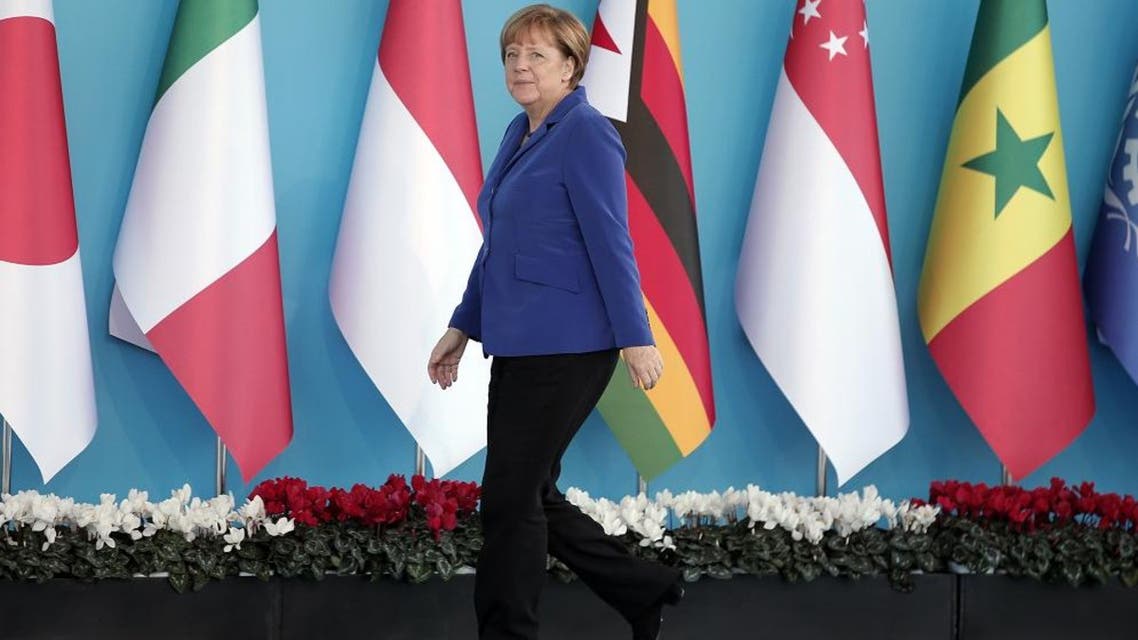 German Chancellor Angela Merkel arrives for the G-20 summit in Antalya, Turkey, Sunday, Nov. 15, 2015. The 2015 G-20 Leaders Summit is held near the Turkish Mediterranean coastal city of Antalya on Nov. 15-16, 2015. (AP Photo/Lefteris Pitarakis)