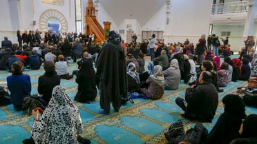 Several hundred people, Muslims and non-Muslims, gather to pray at the Grande Mosque in Lyon, France, November 15, 2015, for the victims of the series of shootings in Paris on Friday. REUTERS/Robert Pratta