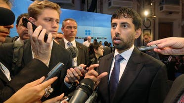 Suhail Mohamed Al Mazrouei, Minister of Energy of the United Arab Emirates, UAE, speaks to journalists during a seminar of the Organization of the Petroleum Exporting Countries, OPEC. AP 