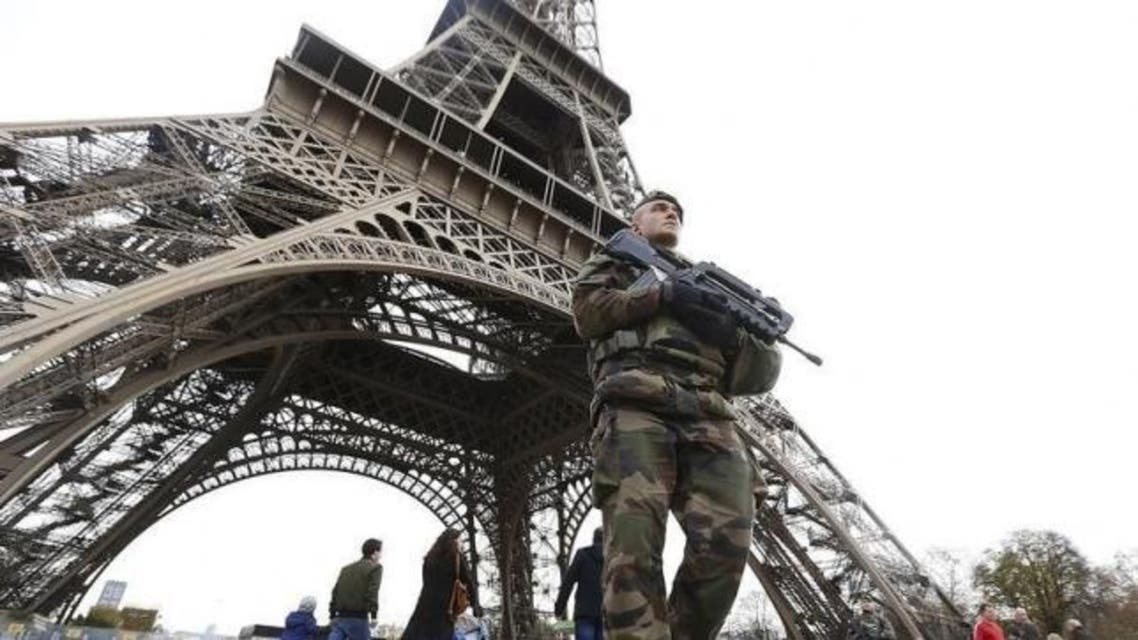 French military patrol near the Eiffel Tower the day after a series of deadly attacks in Paris , November 14, 2015. Read more at Reutershttp://www.reuters.com/article/2015/11/22/us-france-shooting-opportunities-insight-idUSKBN0TB09R20151122#Lr78RFK8TRIx1Qpk.99