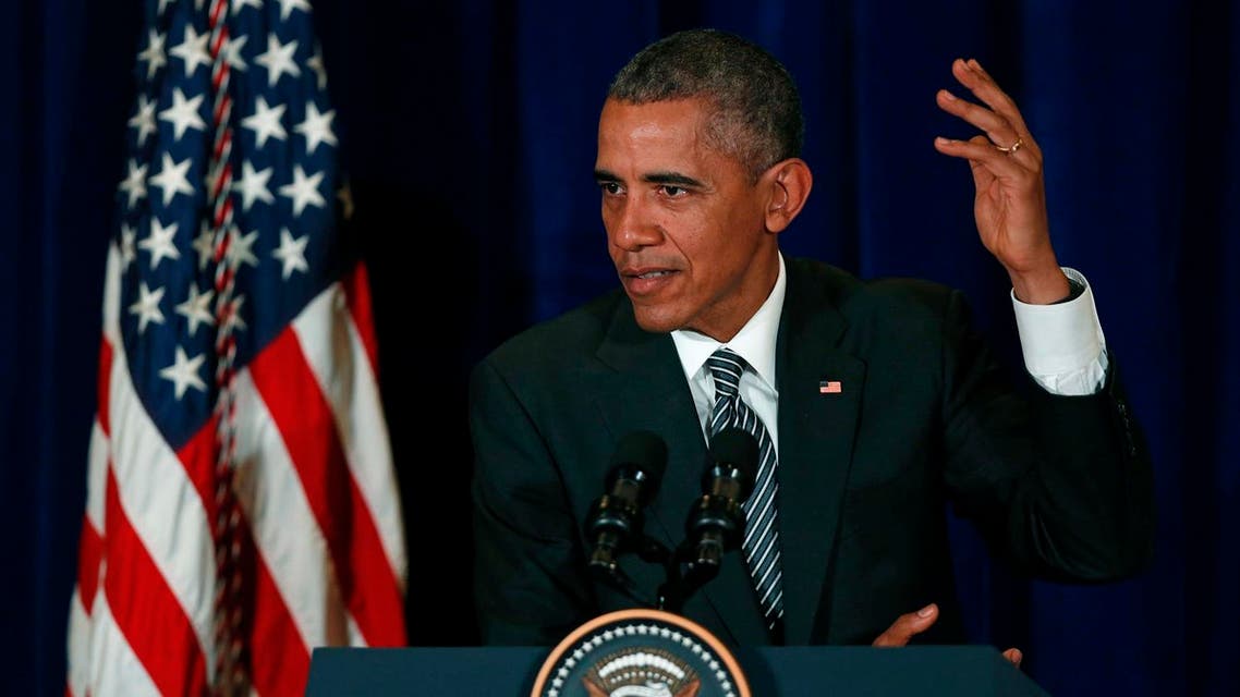 President Barack Obama speaks during a news conference in Kuala Lumpur on Sunday. (AP)