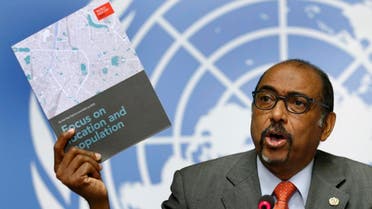 Michel Sidibe, Executive Director of UNAIDS addresses a news conference on the release of a new report to get countries on the Fast-Track to end the AIDS epidemic by 2030 a the United Nations European headquarters in Geneva, Switzerland, November 24, 2015 | Reuters