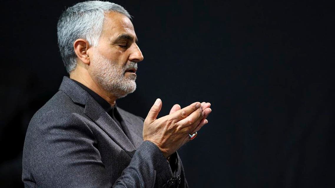 In this photo released by an official website of the office of the Iranian supreme leader, commander of Iran's Quds Force, Qassem Soleimani, prays in a religious ceremony at a mosque in the residence of Supreme Leader Ayatollah Ali Khamenei, in Tehran, Iran, Friday, March 27, 2015. Iran's Foreign Minister Mohammad Javad Zarif sought Friday to reassure the six world powers conducting nuclear power talks in Switzerland, saying the negotiations remained focused on sealing a deal. (AP Photo/Office of the Iranian Supreme Leader)