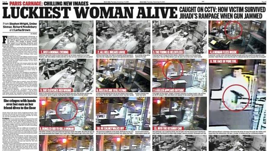 The Daily Mail report on the Paris cafe attack. (Photo courtesy: Screengrab)