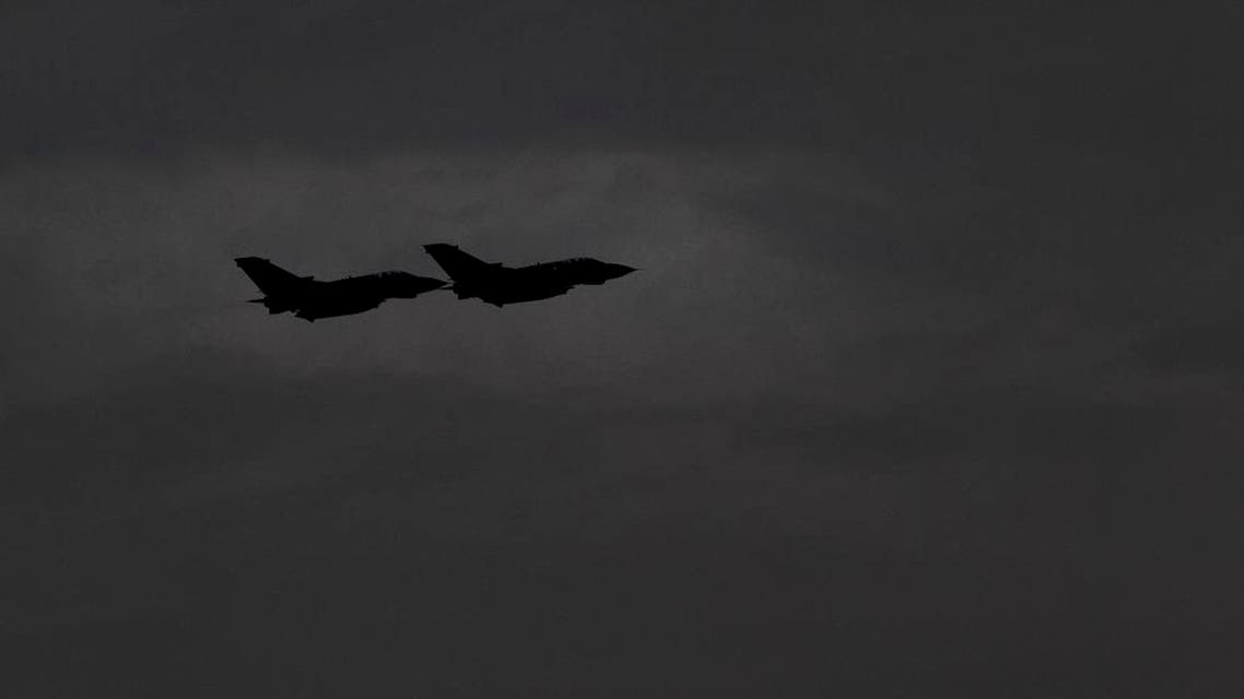 Warplanes come in to land after a completed mission at Britain's Royal Air Force Base in Akrotiri near southern city of Limassol, Cyprus, on Saturday, Sept. 27, 2014. Britain's Ministry of Defense said warplanes have taken off for their first combat mission over Iraq since Parliament approved airstrikes targeting the Islamic State group. The Tornado GR4 aircraft took off from RAF Akrotiri hours after Britain joined the U.S.-led coalition of nations that are launching airstrikes against the extremists. (AP Photo/Petros Karadjias)