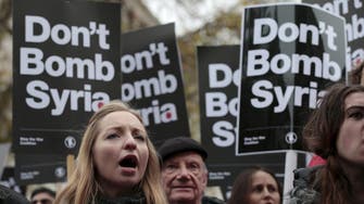 Protest in London as Syria air strikes vote looms 