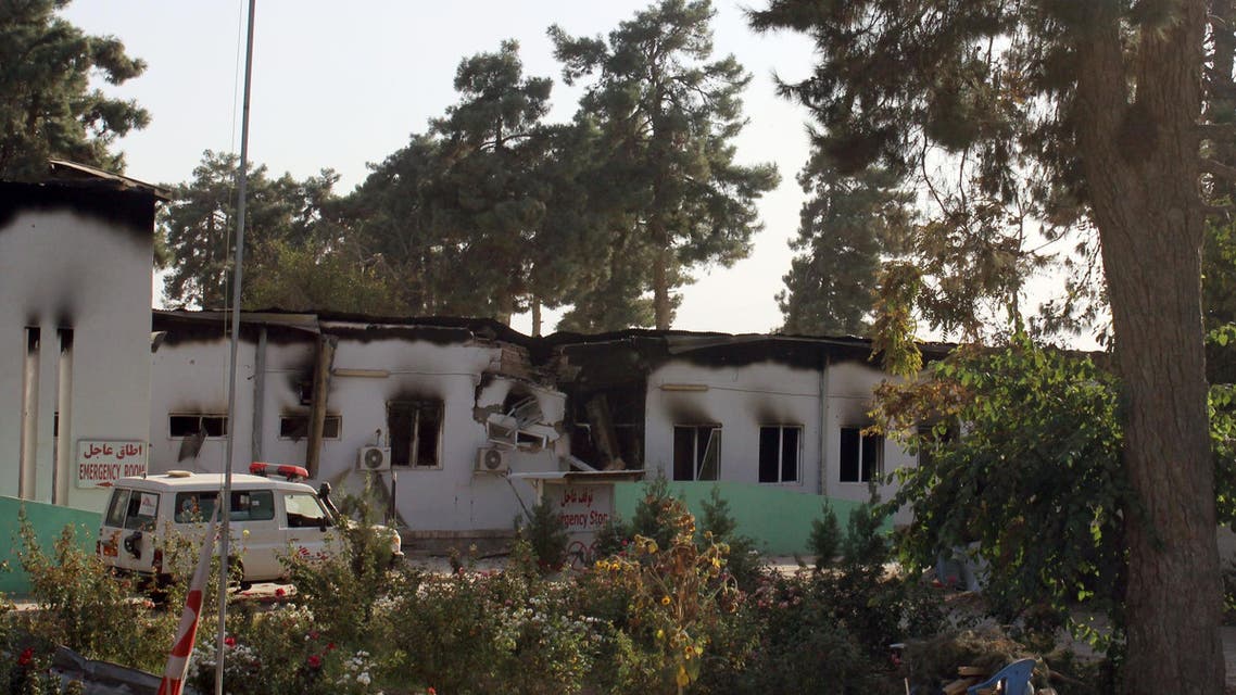 In this Wednesday, Oct. 14, 2015 photo, the charred remains of the Doctors Without Borders hospital is seen after being hit by a U.S. airstrike in Kunduz, Afghanistan.