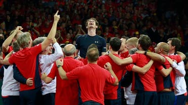 Tennis - Belgium v Great Britain - Davis Cup Final - Flanders Expo, Ghent, Belgium - 29/11/15 Men's Singles - Great Britain's Andy Murray celebrates with team mates after beating Belgium's David Goffin to win the Davis Cup Action Images via Reuters / Jason Cairnduff Livepic