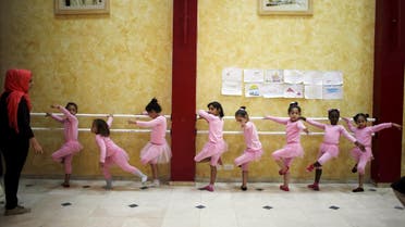 Palestinian girls take part in a ballet dancing course, run by the Al-Qattan Center for Children, in Gaza City Nov. 25, 2015. (Reuters)