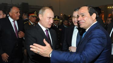 Egyptian President Abdel-Fattah el-Sisi (right) and Russian President Vladimir Putin said in Nov. that the two countries would build Egypt’s first nuclear power plant together. (AP Photo/Egyptian Presidency)