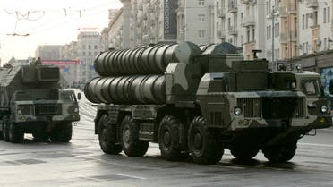 Russian S-300 anti-missile rocket system move along a central street during a rehearsal for a military parade in Moscow May 4, 2009. (Reuters)