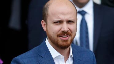 Bilal Erdogan, the son of Turkey's President Recep Tayyip Erdogan leaves a polling station after he voted, in Istanbul, Turkey, Sunday, June 7, 2015. Turks are heading to the polls in a crucial parliamentary election that will determine whether ruling party lawmakers can rewrite the constitution to bolster the powers of President Erdogan. All eyes will be on the results for the main Kurdish party, the Kurdish Peoples' Democratic Party, (HDP). If it crosses a 10 percent threshold for entering parliament as a party, that would extinguish AKP's constitutional plans. (AP Photo/Emrah Gurel)
