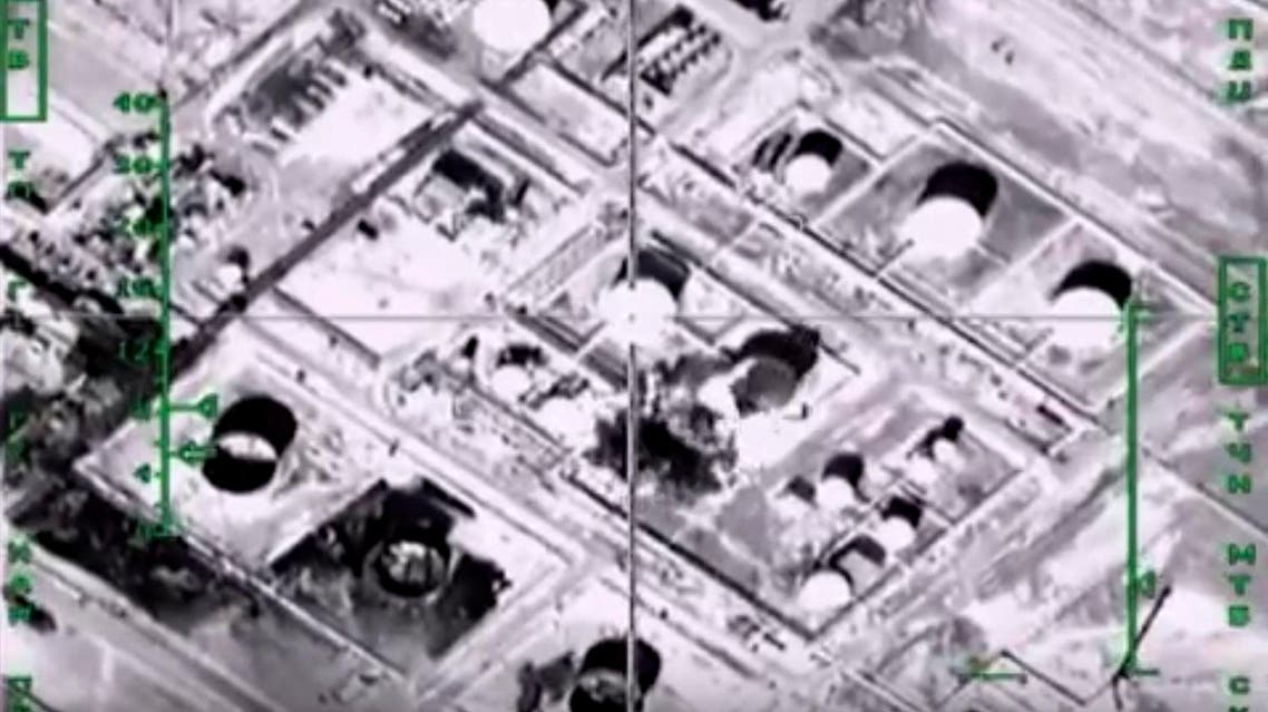 This photo made from the footage taken from Russian Defense Ministry official web site Wednesday, Nov. 18, 2015 shows oil refinement facilities hit during the attack of Russian warplanes in Syria. (AP)