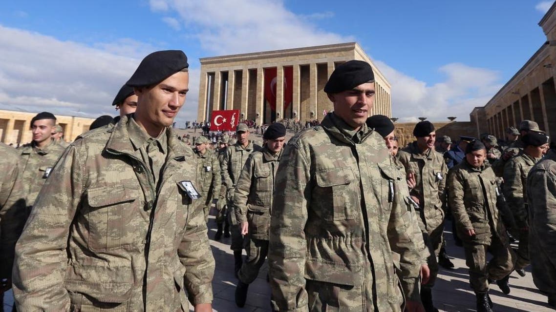 Turkish soldiers leave his mausoleum as thousands of students, army officers and citizens visit to remember the nation’s founding father Mustafa Kemal Ataturk on the 77th anniversary of his death, in Ankara, Turkey. (File photo: AP)
