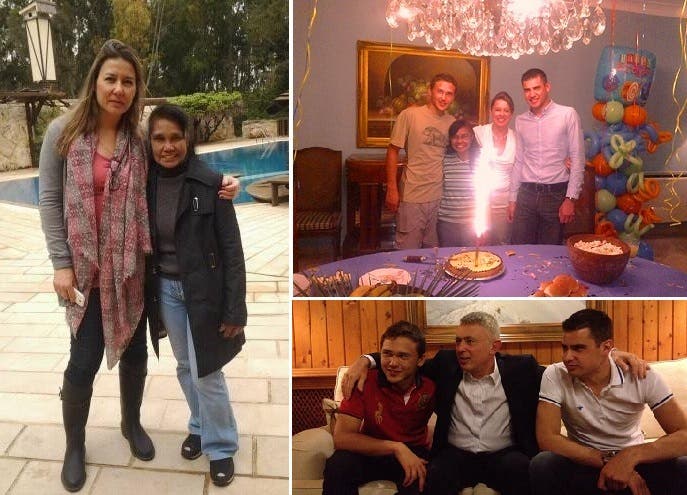 الخادمة نشرت صورتين بحسابها الفيسبوكي، مع زوجة سليمان فرنجية الأولى ومع ابنيه منها