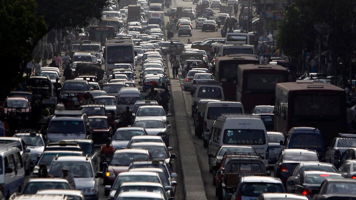 People in vehicles are seen caught in traffic in downtown Cairo May 29, 2013. (Reuters)