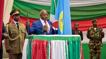Burundi's President Pierre Nkurunziza is sworn in for a third term at a ceremony in the parliament in Bujumbura, Burundi, Thursday, Aug. 20, 2015 | AP