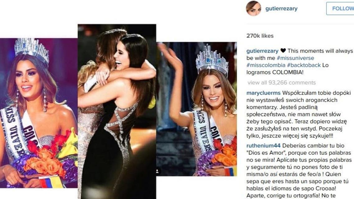 "Thanks to all the Colombians who have been showing me support and affection." (Instagram/ gutierrezary)