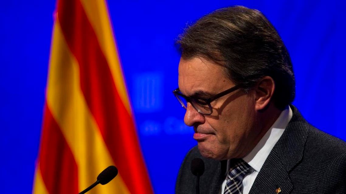 Acting regional President Artur Mas pauses during a press conference at the Generalitat Palace in Barcelona, Spain, Tuesday, Nov. 24, 2015 | AP