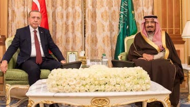 Saudi King Salman (R) meets Turkish President Tayyip Erdogan in Riyadh, Saudi Arabia December 29, 2015. (Reuters)