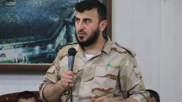  Zahran Alloush, head of the Jaish al-Islam (Islam Army) Syrian rebel group, speaks during the wedding of a fighter in the group on July 21, 2015. (AFP)