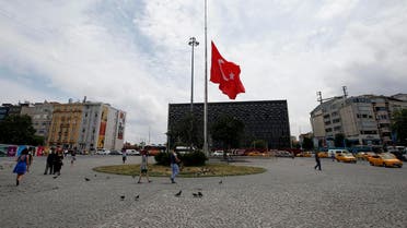 A Turkish flag flies on half-staff in Taksim Square in Istanbul, Turkey. (File photo: AP)