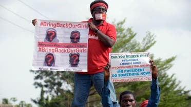 Supporters of the Bring Back Our Girls campaign during a demonstration in the Nigerian capital Abuja on October 14, 2014 (AFP)