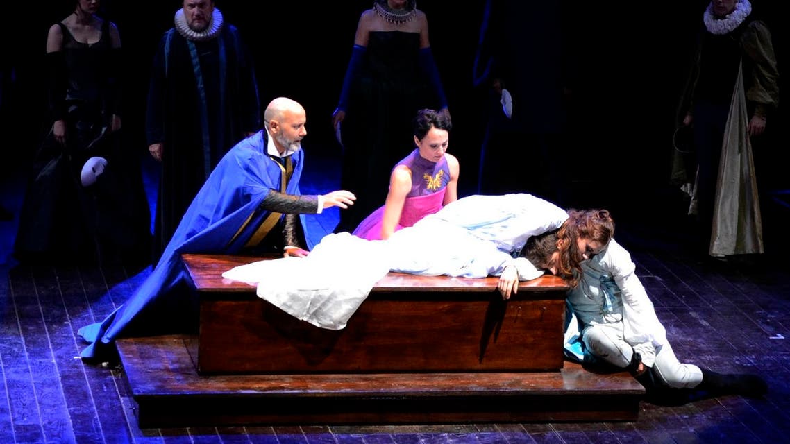Actors perform in William Shakespeare's "Romeo and Juliet" at the Silvano Toti Globe Theatre in Rome, Thursday, July 11, 2013. (AP)