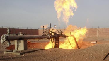 A part of a gas pipeline is seen on fire near the northern city of al-Arish April 27, 2011. (Reuters)