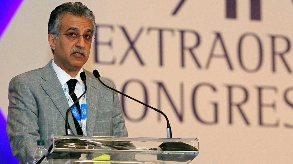 Sheikh Salman Bin Ibrahim Al Khalifa of Bahrain speaks during AFC conference at a hotel in Kuala Lumpur, Thursday, May 2, 2013. (AP)