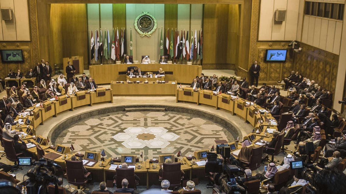 general view shows Arab foreign ministers during an emergency meeting of Arab foreign ministers in the Egyptian capital Cairo on January 10, 2016. AFP