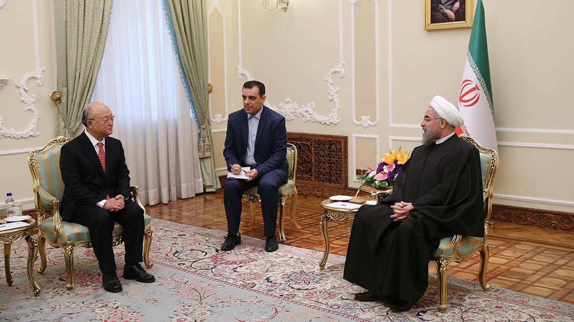 International Atomic Energy Agency (IAEA) Director General Yukiya Amano (L) meets Iran's President Hassan Rowhani in Tehran. (File photo: AFP)