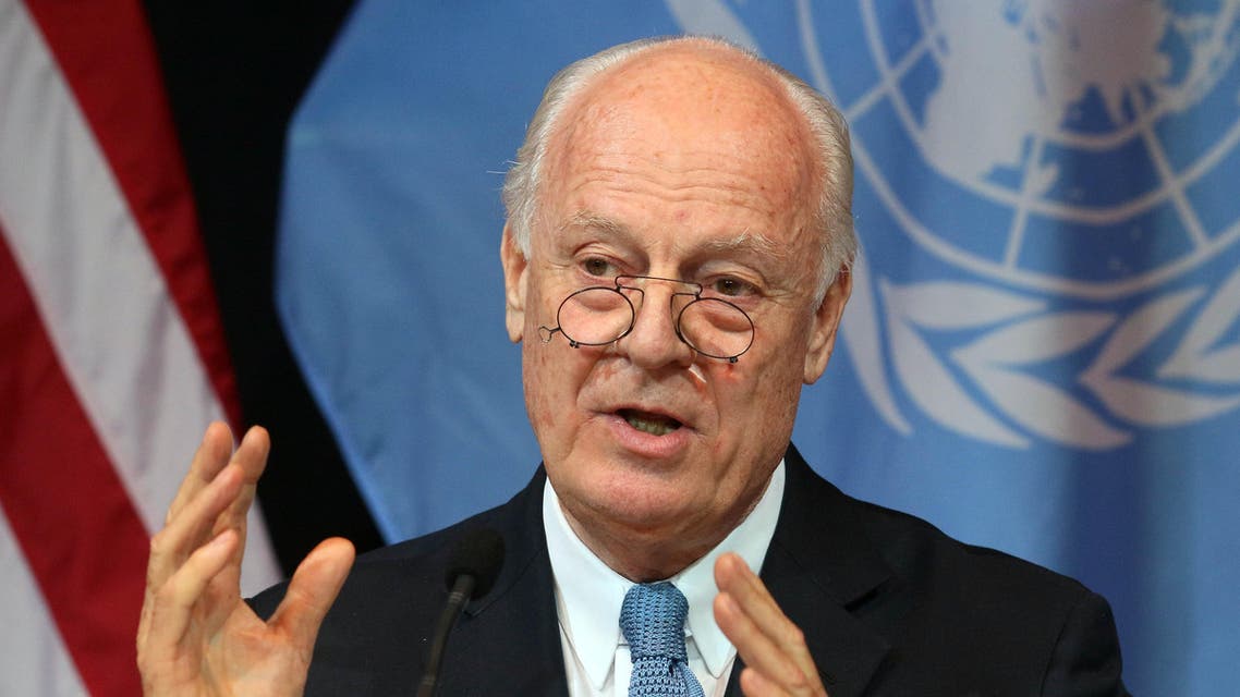 UN Special Envoy for Syria Staffan de Mistura speaks during a news conference in Vienna, Austria, Saturday, Nov. 14, 2015. Foreign ministers from more than a dozen nations met in Vienna seeking to find a way to resolve the conflict in Syria. (AP Photo/Ronald Zak)