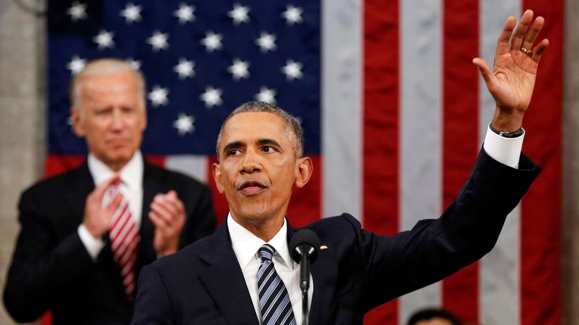 President Barack Obama waves at the conclusion of his State of the Union address to a joint session of Congress on Capitol Hill in Washington. (AP)