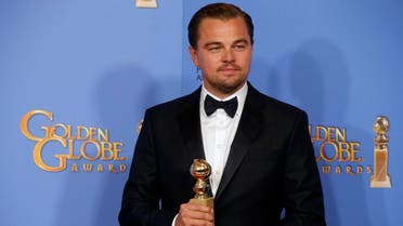 Leonardo DiCaprio poses with the award for Best Performance by an Actor in a Motion Picture - Drama for his role in "The Revenant" during the 73rd Golden Globe Awards in Beverly Hills, California January 10, 2016(Reuters)