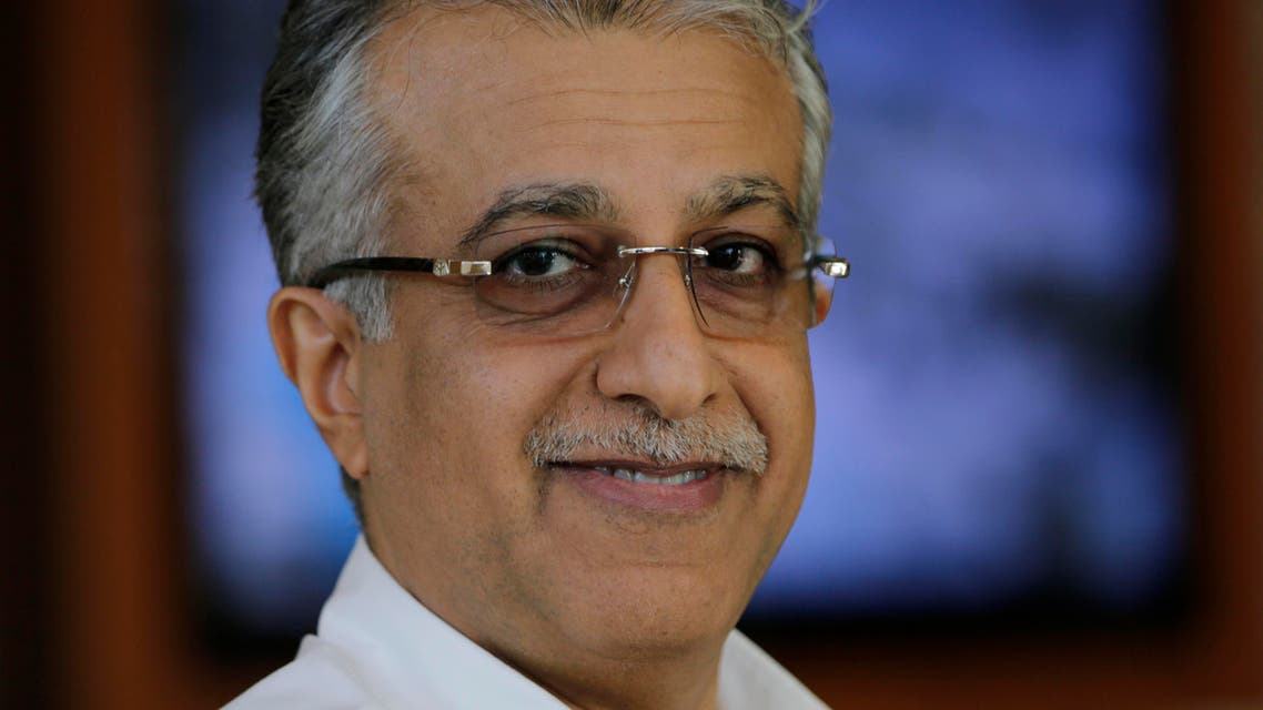 In this Friday, Nov. 13, 2015, photo FIFA presidential candidate Sheikh Salman bin Ibrahim Al Khalifa of Bahrain smiles during an interview with The Associated Press in Manama, Bahrain. AP