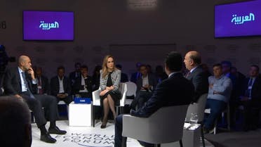 l Arabiya News’ Nadine Hani moderates the session at the World Economic Forum in Davos, Switzerland. (Al Arabiya News)