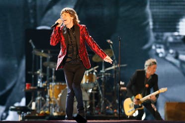 Mick Jagger of the Rolling Stones performs during a concert in Abu Dhabi in 2014 (AP)