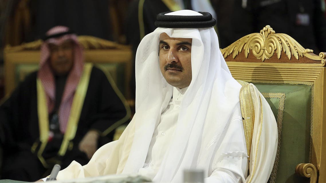Qatar Emir Sheik Tamim bin Hamad Al-Thani, center, attends the closing session of the 36th Gulf Cooperation Council Summit in Riyadh, Saudi Arabia, Thursday, Dec. 10, 2015. (AP)