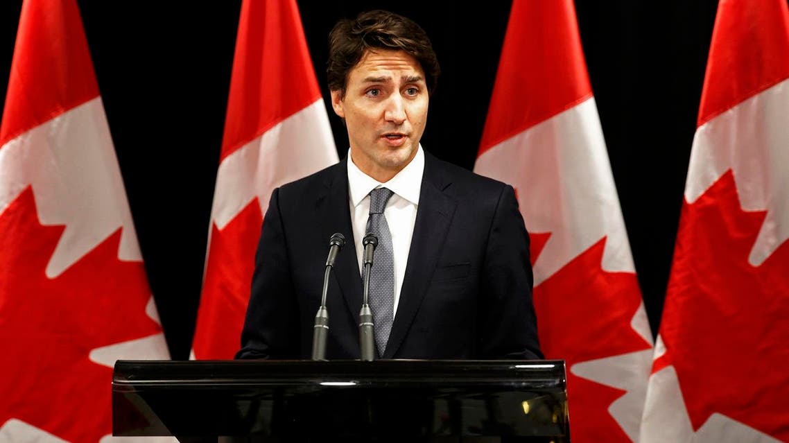 Canadian Prime Minister Justin Trudeau speaks about Saskatchewan school shooting during a news conference in Davos. (Reuters)
