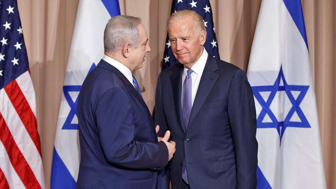 Israeli Prime Minister Benjamin Netanyahu, left, and US Vice-President Joe Biden pose for the media prior to a meeting on the sidelines of the World Economic Forum in Davos, Switzerland, Thursday, Jan. 21, 2016. (File photo: AP)