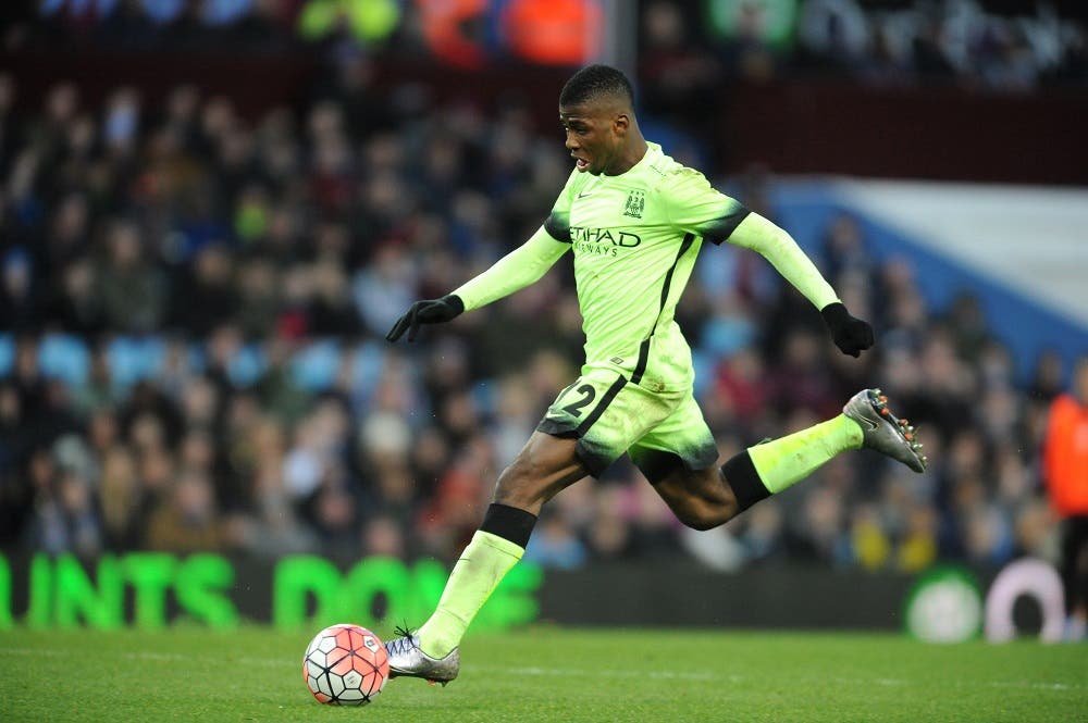 Manchester City’s Kelechi Iheanacho scores his hat-trick against Villa during the English FA Cup fourth round soccer match between Aston Villa and Manchester City at Villa Park in Birmingham, England, Saturday, Jan. 30, 2016. (AP Photo/Rui Vieira)