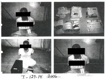Black strips placed by censors mask the identity of detainees in an undated combination of photos from Iraq's Abu Ghraib prison. (Reuters)