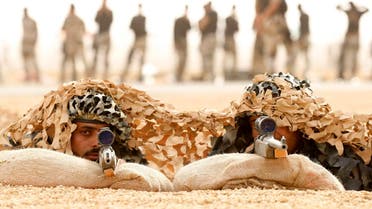 Members of Saudi special forces aim their guns during a training session in Darma, west of Riyadh. (File photo: Reuters)